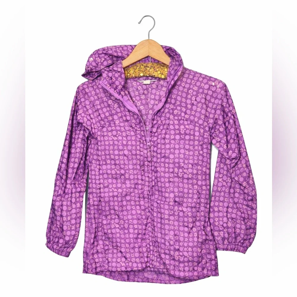 Lands End Purple Kids Jacket with Floral Pattern. Size Medium. Great Condition